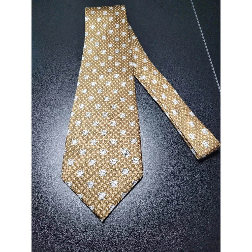 Versace Men's Necktie Gold Medusa Head Silk 4